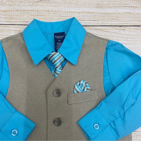 Jonathan Strong Long Sleeve Button Down Shirt and Vest NWOT - Picture 2 of 6